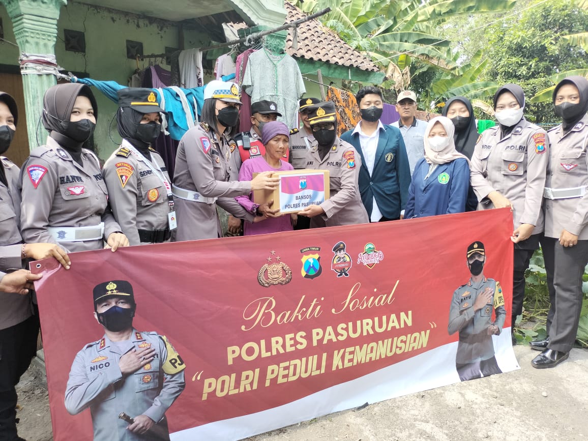 Wujudkan Polri Peduli Kemanusiaan, Polres Pasuruan Laksanakan Baksos