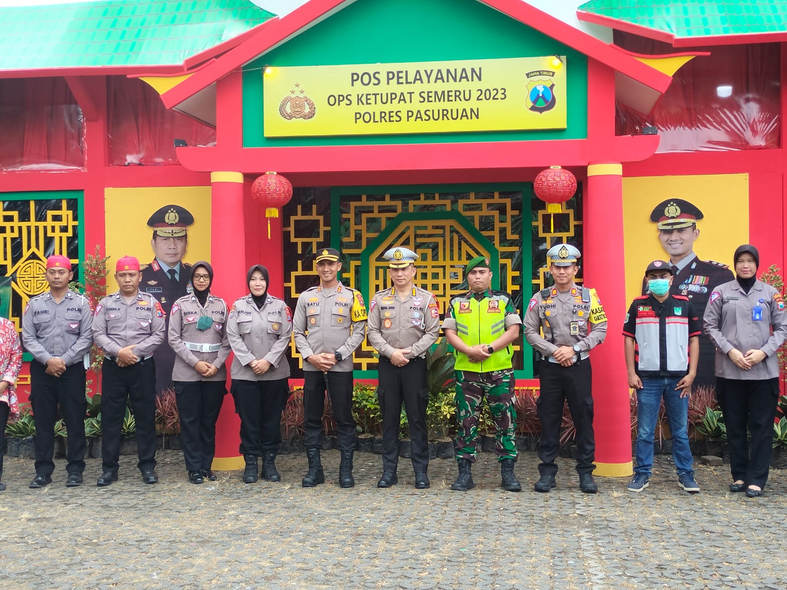 Kapolres Pasuruan Sambut Kunjungan Kasubdit Jamenopsrek Ditkamsel Korlantas Polri di Posyan Mudik Lebaran