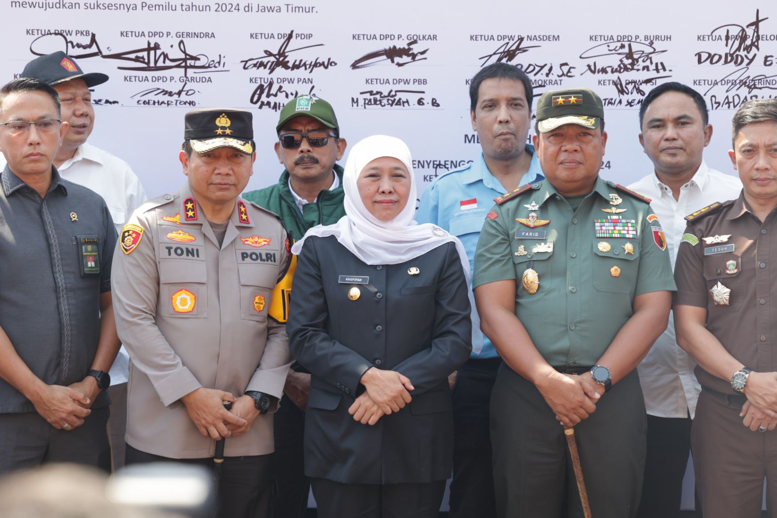 Forkopimda Jatim dan Peserta Pemilu Gelar Deklarasi Pemilu Damai