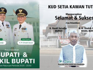 Ketua KUD Setia Kawan. Ir.H.Sulistyanto SE. Mengucapkan Selamat dan Sukses atas Pelantikan Bupati dan Wakil Bupati Pasuruan  " Semoga Amanah"